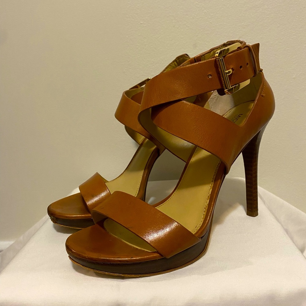 Michael Kors tan heeled sandals